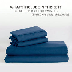 Hotel Soft Microfiber Duvet Cover Set-2000TC Quilt Cover Set & Pillowcases -1 Donna Cover Zipper Closure & 1 x Pillowcases-Br