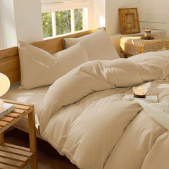 Hotel Soft Microfiber Duvet Cover Set-2000TC Quilt Cover Set & Pillowcases -1 Donna Cover Zipper Closure & 1 x Pillowcases-Br