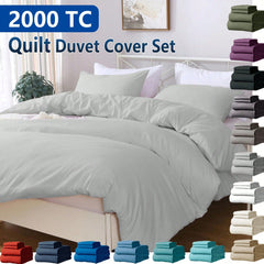 Hotel Soft Microfiber Duvet Cover Set-2000TC Quilt Cover Set & Pillowcases -1 Donna Cover Zipper Closure & 1 x Pillowcases-Br