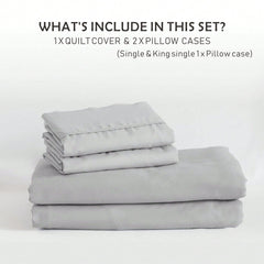 Hotel Soft Microfiber Duvet Cover Set-2000TC Quilt Cover Set & Pillowcases -1 Donna Cover Zipper Closure & 1 x Pillowcases-Br