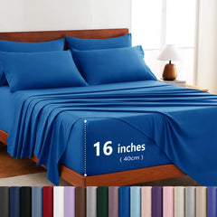 Hotel Soft Bed Sheet Set- Bedding Sheets & Pillowcases -Breathable Bedding - Wrinkle, Fade, Stain Resistant-Deep Pocket Flat 
