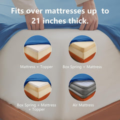 Hotel Soft Bed Sheet Set- Bedding Sheets & Pillowcases -Breathable Bedding - Wrinkle, Fade, Stain Resistant-Deep Pocket Flat 