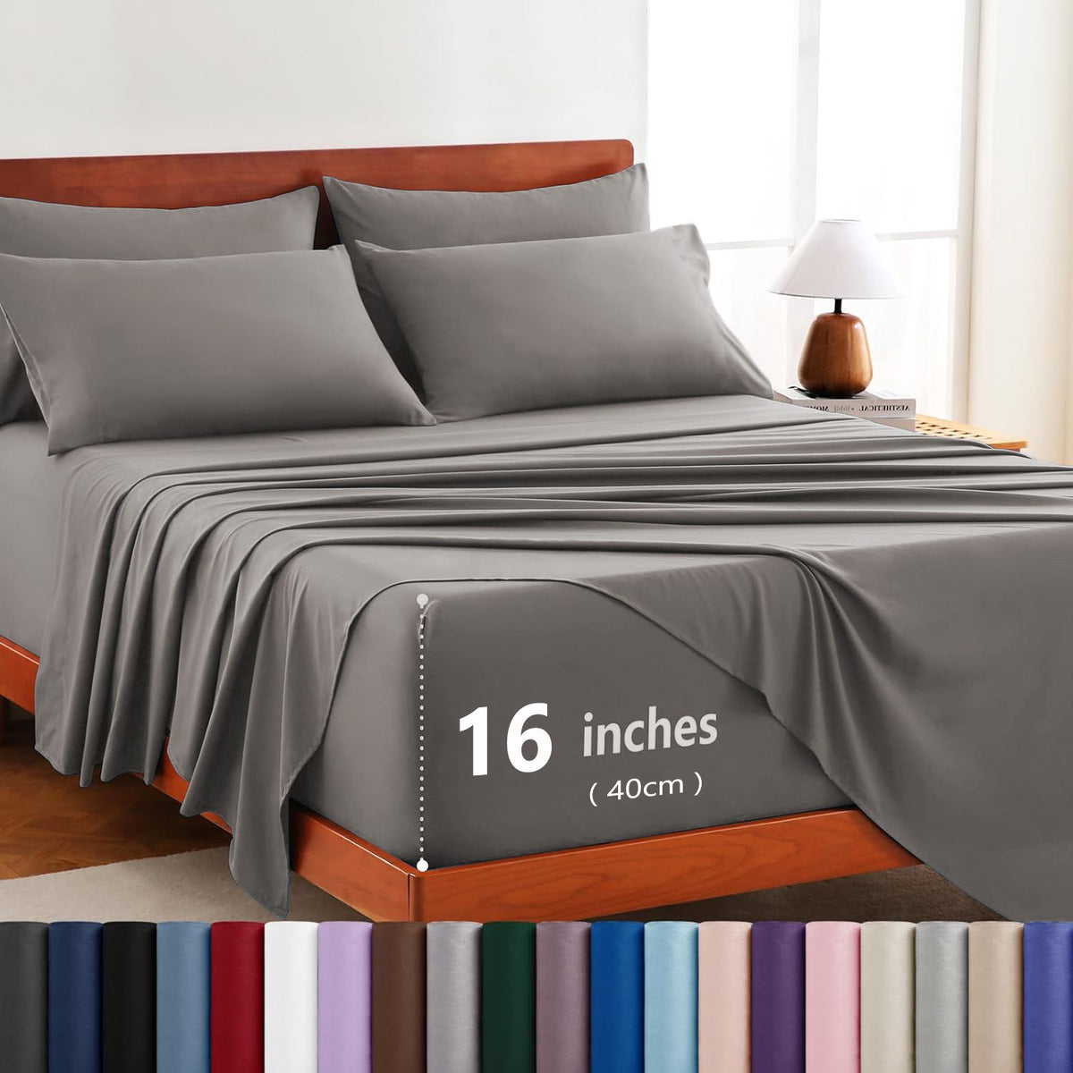 Hotel Soft Bed Sheet Set- Bedding Sheets & Pillowcases -Breathable Bedding - Wrinkle, Fade, Stain Resistant-Deep Pocket Flat 