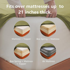 Hotel Soft Bed Sheet Set- Bedding Sheets & Pillowcases -Breathable Bedding - Wrinkle, Fade, Stain Resistant-Deep Pocket Flat 