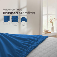 Hotel Quality Fitted Sheet - 1 Piece Fitted Sheet  -Breathable Bedding - Wrinkle, Fade, Stain Resistant- 16inch/40cm Deep Poc