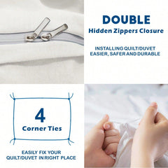Hotel Soft Microfiber Duvet Cover Set-2000TC Quilt Cover Set & Pillowcases -1 Donna Cover Zipper Closure & 1 x Pillowcases-Br