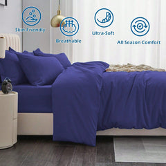 Hotel Soft Microfiber Duvet Cover Set-2000TC Quilt Cover Set & Pillowcases -1 Donna Cover Zipper Closure & 1 x Pillowcases-Br