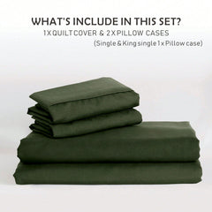 Hotel Soft Microfiber Duvet Cover Set-2000TC Quilt Cover Set & Pillowcases -1 Donna Cover Zipper Closure & 1 x Pillowcases-Br