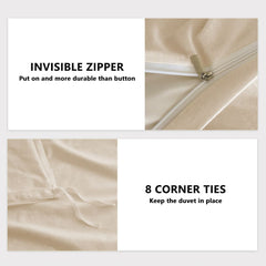 Hotel Soft Microfiber Duvet Cover Set-2000TC Quilt Cover Set & Pillowcases -1 Donna Cover Zipper Closure & 1 x Pillowcases-Br
