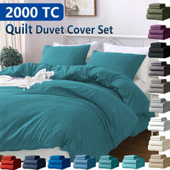 Hotel Soft Microfiber Duvet Cover Set-2000TC Quilt Cover Set & Pillowcases -1 Donna Cover Zipper Closure & 1 x Pillowcases-Br