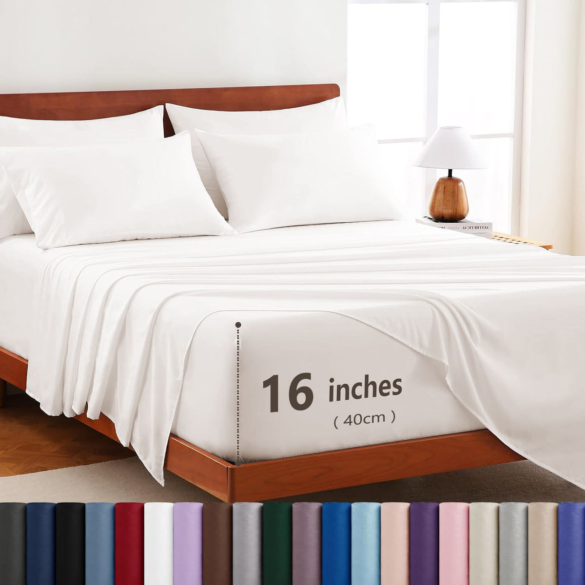 Hotel Soft Bed Sheet Set- Bedding Sheets & Pillowcases -Breathable Bedding - Wrinkle, Fade, Stain Resistant-Deep Pocket Flat 