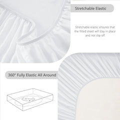 Hotel Soft Bed Sheet Set- Bedding Sheets & Pillowcases -Breathable Bedding - Wrinkle, Fade, Stain Resistant-Deep Pocket Flat 