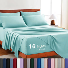 Hotel Soft Bed Sheet Set- Bedding Sheets & Pillowcases -Breathable Bedding - Wrinkle, Fade, Stain Resistant-Deep Pocket Flat 