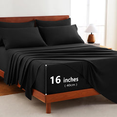 Hotel Soft Bed Sheet Set- Bedding Sheets & Pillowcases -Breathable Bedding - Wrinkle, Fade, Stain Resistant-Deep Pocket Flat 
