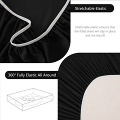 Hotel Soft Bed Sheet Set- Bedding Sheets & Pillowcases -Breathable Bedding - Wrinkle, Fade, Stain Resistant-Deep Pocket Flat 