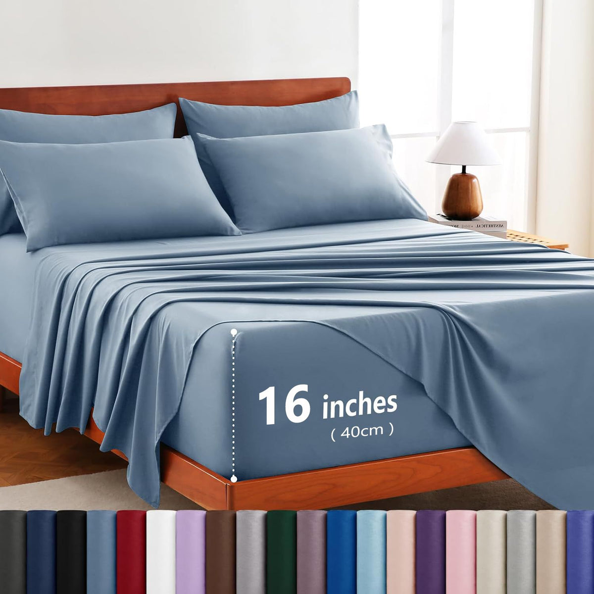 Hotel Soft Bed Sheet Set- Bedding Sheets & Pillowcases -Breathable Bedding - Wrinkle, Fade, Stain Resistant-Deep Pocket Flat 