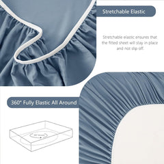 Hotel Soft Bed Sheet Set- Bedding Sheets & Pillowcases -Breathable Bedding - Wrinkle, Fade, Stain Resistant-Deep Pocket Flat 