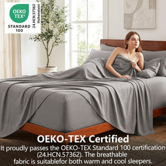 Hotel Soft Bed Sheet Set- Bedding Sheets & Pillowcases -Breathable Bedding - Wrinkle, Fade, Stain Resistant-Deep Pocket Flat 