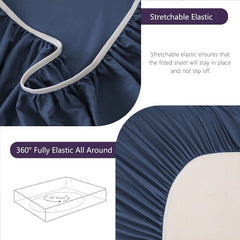 Hotel Soft Bed Sheet Set- Bedding Sheets & Pillowcases -Breathable Bedding - Wrinkle, Fade, Stain Resistant-Deep Pocket Flat 