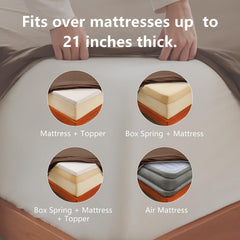 Hotel Soft Bed Sheet Set- Bedding Sheets & Pillowcases -Breathable Bedding - Wrinkle, Fade, Stain Resistant-Deep Pocket Flat 