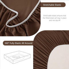 Hotel Soft Bed Sheet Set- Bedding Sheets & Pillowcases -Breathable Bedding - Wrinkle, Fade, Stain Resistant-Deep Pocket Flat 