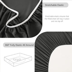 Hotel Soft Bed Sheet Set- Bedding Sheets & Pillowcases -Breathable Bedding - Wrinkle, Fade, Stain Resistant-Deep Pocket Flat 