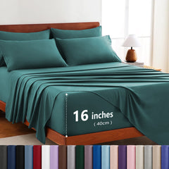 Hotel Soft Bed Sheet Set- Bedding Sheets & Pillowcases -Breathable Bedding - Wrinkle, Fade, Stain Resistant-Deep Pocket Flat 