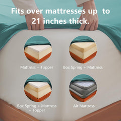 Hotel Soft Bed Sheet Set- Bedding Sheets & Pillowcases -Breathable Bedding - Wrinkle, Fade, Stain Resistant-Deep Pocket Flat 
