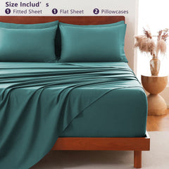 Hotel Soft Bed Sheet Set- Bedding Sheets & Pillowcases -Breathable Bedding - Wrinkle, Fade, Stain Resistant-Deep Pocket Flat 