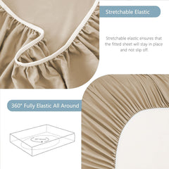 Hotel Soft Bed Sheet Set- Bedding Sheets & Pillowcases -Breathable Bedding - Wrinkle, Fade, Stain Resistant-Deep Pocket Flat 