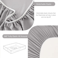 Hotel Soft Bed Sheet Set- Bedding Sheets & Pillowcases -Breathable Bedding - Wrinkle, Fade, Stain Resistant-Deep Pocket Flat 