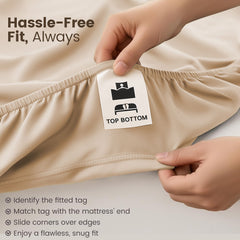 Hotel Quality Fitted Sheet - 1 Piece Fitted Sheet  -Breathable Bedding - Wrinkle, Fade, Stain Resistant- 16inch/40cm Deep Poc