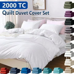 Hotel Soft Microfiber Duvet Cover Set-2000TC Quilt Cover Set & Pillowcases -1 Donna Cover Zipper Closure & 1 x Pillowcases-Br