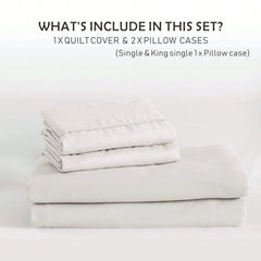 Hotel Soft Microfiber Duvet Cover Set-2000TC Quilt Cover Set & Pillowcases -1 Donna Cover Zipper Closure & 1 x Pillowcases-Br