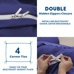 Hotel Soft Microfiber Duvet Cover Set-2000TC Quilt Cover Set & Pillowcases -1 Donna Cover Zipper Closure & 1 x Pillowcases-Br