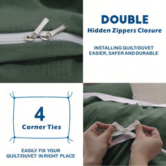 Hotel Soft Microfiber Duvet Cover Set-2000TC Quilt Cover Set & Pillowcases -1 Donna Cover Zipper Closure & 1 x Pillowcases-Br