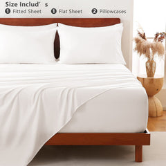 Hotel Soft Bed Sheet Set- Bedding Sheets & Pillowcases -Breathable Bedding - Wrinkle, Fade, Stain Resistant-Deep Pocket Flat 