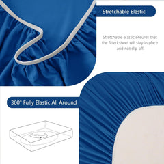 Hotel Soft Bed Sheet Set- Bedding Sheets & Pillowcases -Breathable Bedding - Wrinkle, Fade, Stain Resistant-Deep Pocket Flat 