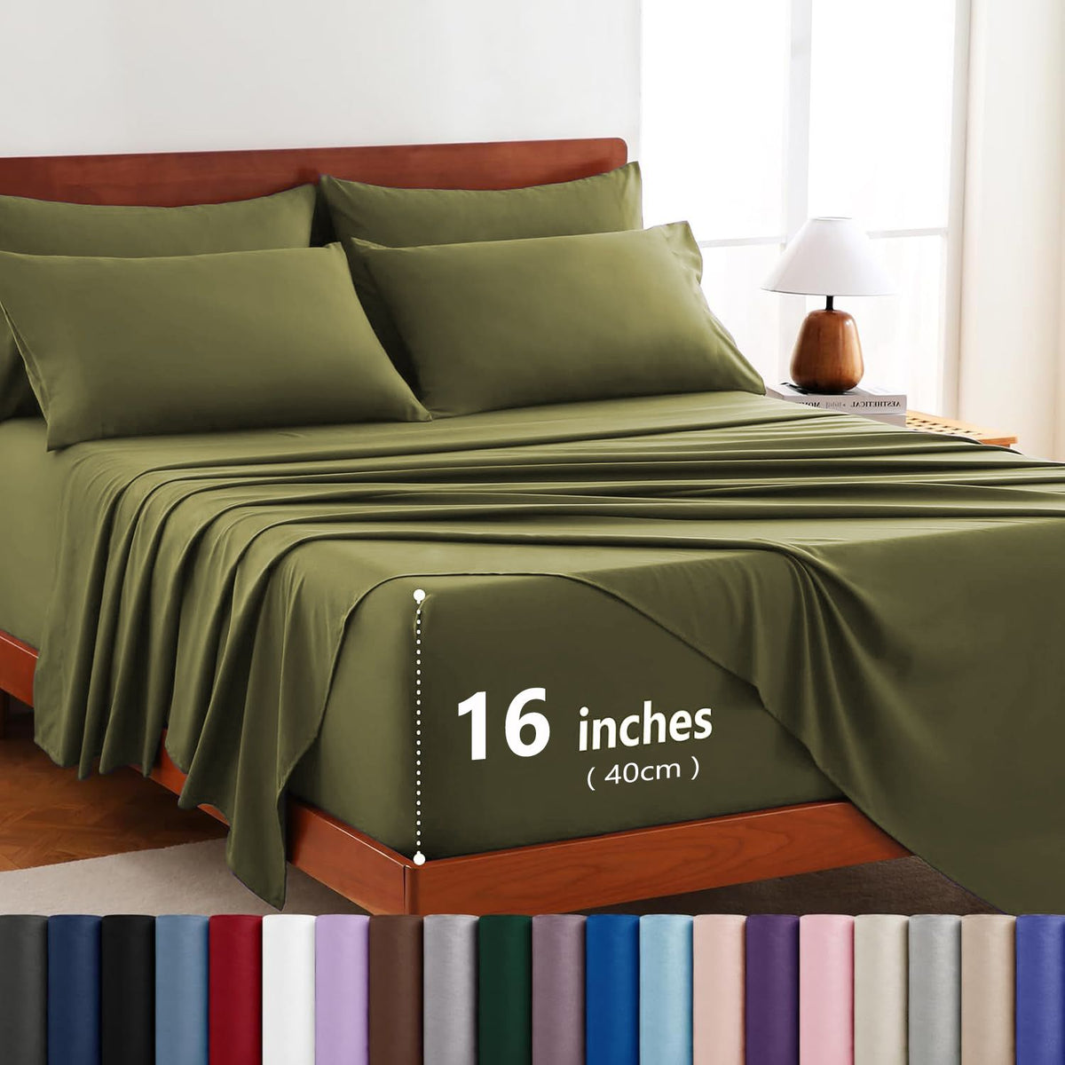 Hotel Soft Bed Sheet Set- Bedding Sheets & Pillowcases -Breathable Bedding - Wrinkle, Fade, Stain Resistant-Deep Pocket Flat 