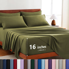 Hotel Soft Bed Sheet Set- Bedding Sheets & Pillowcases -Breathable Bedding - Wrinkle, Fade, Stain Resistant-Deep Pocket Flat 