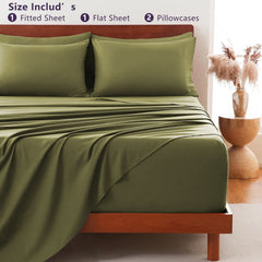 Hotel Soft Bed Sheet Set- Bedding Sheets & Pillowcases -Breathable Bedding - Wrinkle, Fade, Stain Resistant-Deep Pocket Flat 