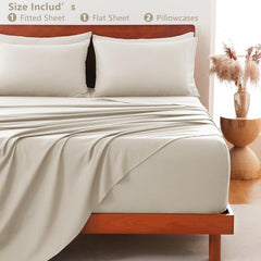 Hotel Soft Bed Sheet Set- Bedding Sheets & Pillowcases -Breathable Bedding - Wrinkle, Fade, Stain Resistant-Deep Pocket Flat 
