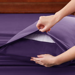 Hotel Soft Bed Sheet Set- Bedding Sheets & Pillowcases -Breathable Bedding - Wrinkle, Fade, Stain Resistant-Deep Pocket Flat 