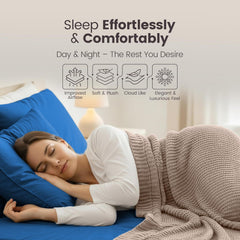 Hotel Quality Fitted Sheet - 1 Piece Fitted Sheet  -Breathable Bedding - Wrinkle, Fade, Stain Resistant- 16inch/40cm Deep Poc