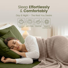 Hotel Quality Fitted Sheet - 1 Piece Fitted Sheet  -Breathable Bedding - Wrinkle, Fade, Stain Resistant- 16inch/40cm Deep Poc