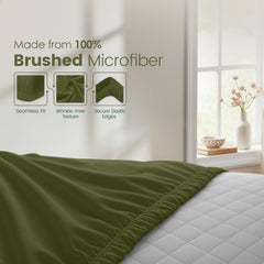 Hotel Quality Fitted Sheet - 1 Piece Fitted Sheet  -Breathable Bedding - Wrinkle, Fade, Stain Resistant- 16inch/40cm Deep Poc