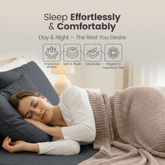Hotel Quality Fitted Sheet - 1 Piece Fitted Sheet  -Breathable Bedding - Wrinkle, Fade, Stain Resistant- 16inch/40cm Deep Poc