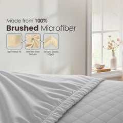 Hotel Quality Fitted Sheet - 1 Piece Fitted Sheet  -Breathable Bedding - Wrinkle, Fade, Stain Resistant- 16inch/40cm Deep Poc