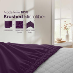Hotel Quality Fitted Sheet - 1 Piece Fitted Sheet  -Breathable Bedding - Wrinkle, Fade, Stain Resistant- 16inch/40cm Deep Poc
