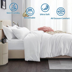 3 Piece Hotel Soft Microfiber Quilt Cover Set-2000TC Duvet/Donna Cover Set & Pillowcases -1 Quilt Cover Zipper Closure & 1 x 